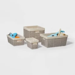 16" X 9" X 6" Woven Twisted Paper Rope Media Basket Gray - Brightroom™ 7 16" X 9" X 6" Woven Twisted Paper Rope Media Basket Gray - Brightroom™ -Brightroom GUEST 054d99f6 5bc4 4b73 87f9 e39da675c247