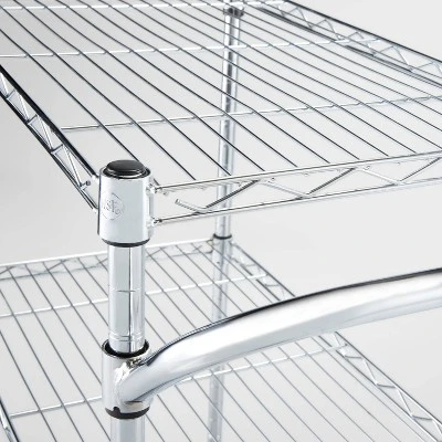 3 Tier Metal Utility Cart Chrome - Brightroom™ 4 3 Tier Metal Utility Cart Chrome - Brightroom™ - Image 2