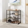 4 Tier Shoe Rack Black Metal With Natural Wood - Brightroom™ -Brightroom GUEST 3bdfbf84 9c6c 49cf 9810 7a0a400060fc