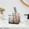 Divided Wire Caddy Basket With Wood Handle Black - Brightroom™ -Brightroom GUEST 43df9d69 b8cf 46ee bd57 1ede91213afe