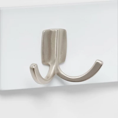 Modern Octopus 5 Hooks Rail Nickel/White - Brightroom™ 4 Modern Octopus 5 Hooks Rail Nickel/White - Brightroom™ - Image 2