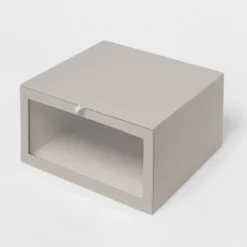 Hardside Fabric Front Open Bin Gray - Brightroom™ -Brightroom GUEST a6f2fd32 5b4d 49c9 b59b eb2fbb5fd1b8