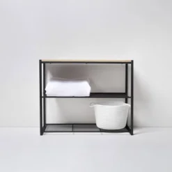 3 Tier Shoe Rack Black Metal With Natural Wood - Brightroom™ -Brightroom GUEST c136b996 a47b 4cd3 9536 a26df1deb6a1