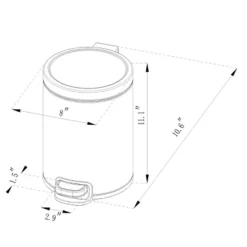 5L Round Step Trash Can - Brightroom™ -Brightroom GUEST d3dcba62 f1b0 452a 92cc 1c11982c1b4f