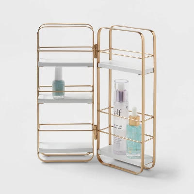 Foldable Shelf Countertop Organizer Brass - Brightroom™ 4 Foldable Shelf Countertop Organizer Brass - Brightroom™ - Image 2
