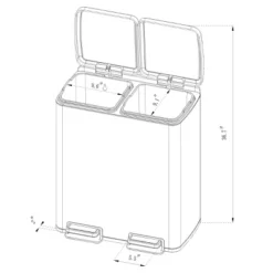 60L Stainless Steel Step Trash And Recycle Can - Brightroom™ -Brightroom GUEST e7721439 02d4 4cbb 994a 7467bdac2ef2